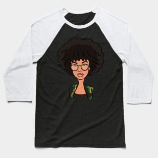 Nerdy Black Girl Baseball T-Shirt